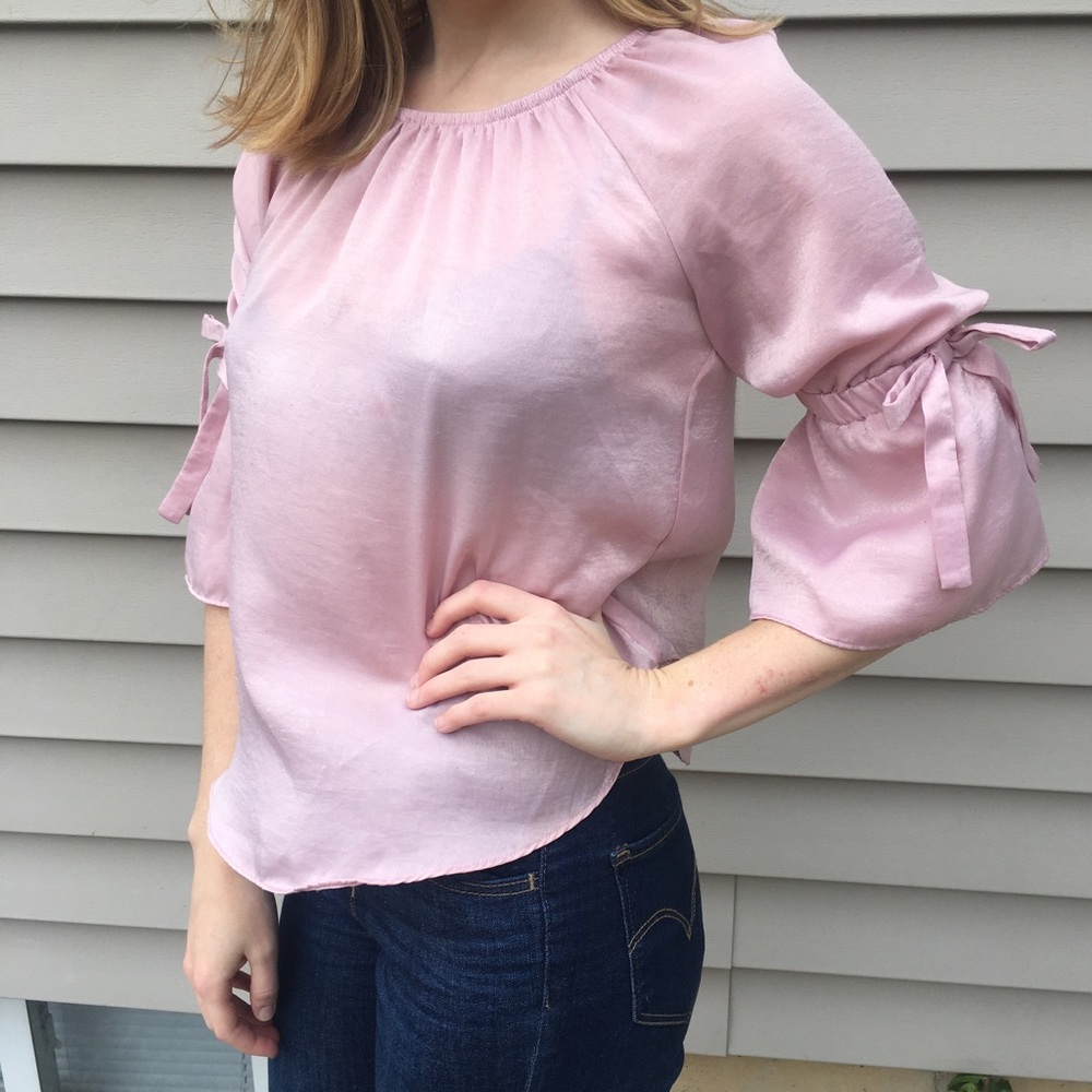 Pink shimmery blouse